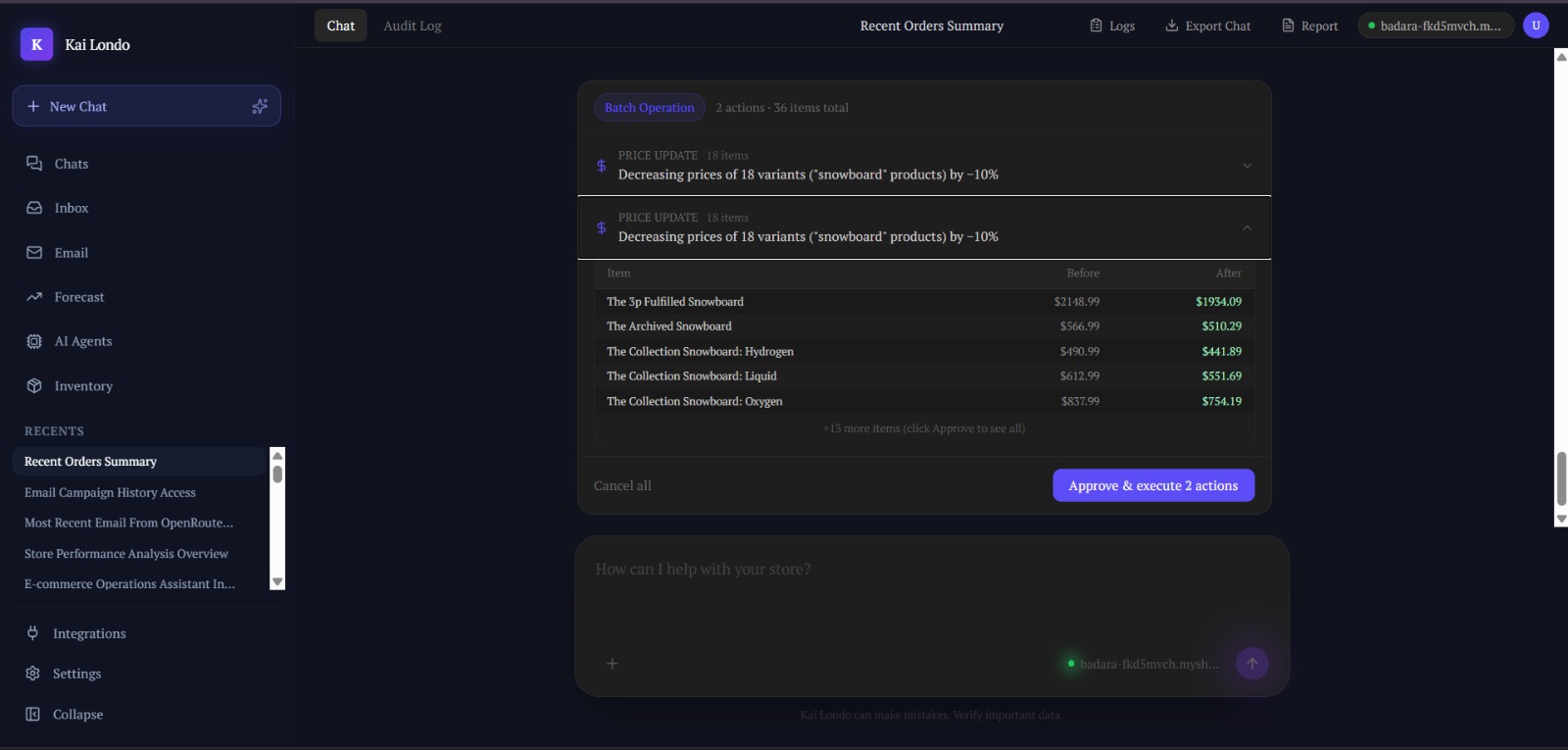 AI Chat & Batch Execution