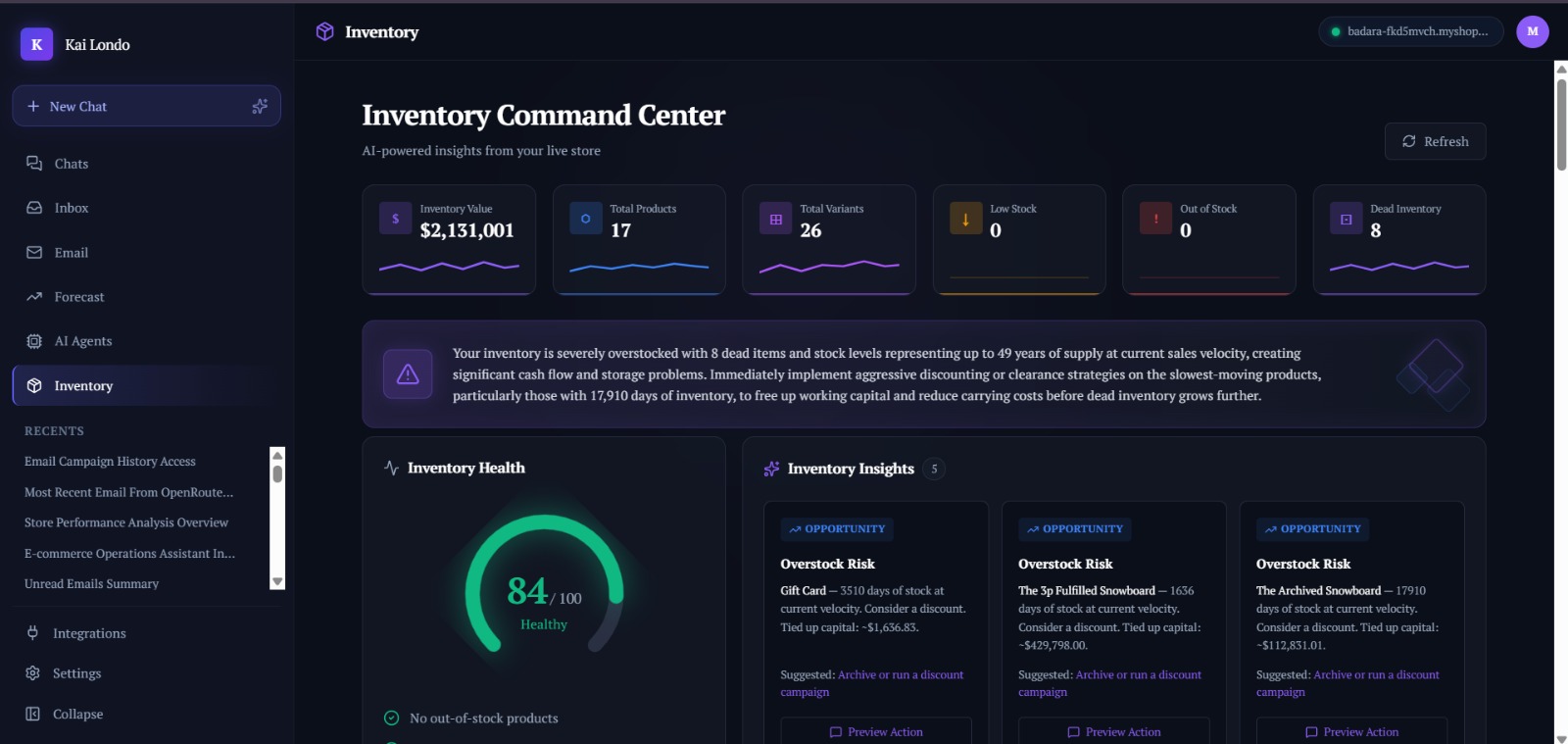 Inventory Command Center